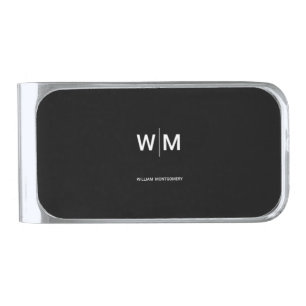 Black Branded Logo Corporate Business Company Silver Finish Money Clip