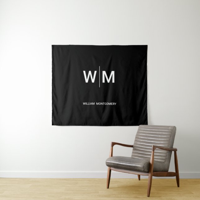 Black Branded Logo | Corporate Business Company Tapestry (In Situ (Horizontal))
