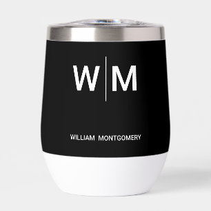 Black Branded Logo Corporate Business Company Thermal Wine Tumbler