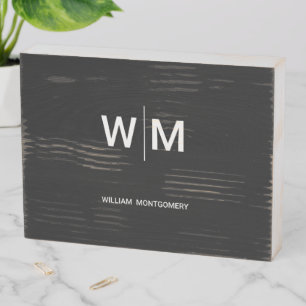 Black Branded Logo Corporate Business Company Wooden Box Sign