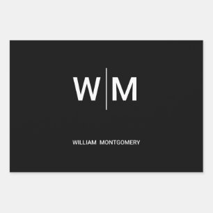 Black Branded Logo Corporate Business Company Wrapping Paper Sheets