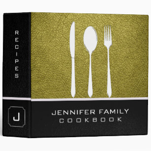 Black & Brass Leather Family Cooking Binder