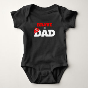 Black Brave Like Dad Firefighter Bodysuit T-shirt