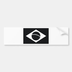 Black Brazil Country Flag Bumper Sticker
