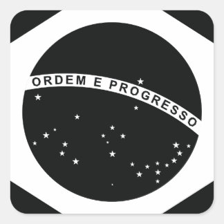 Black Brazil Country Flag Square Sticker