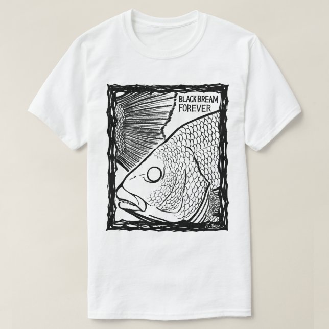 BLACK BREAM FOREVER! mono(Fish Forever series 009) T-Shirt (Design Front)