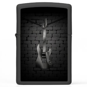 Black Brick Steel Guitar - Customize Zippo Lighter