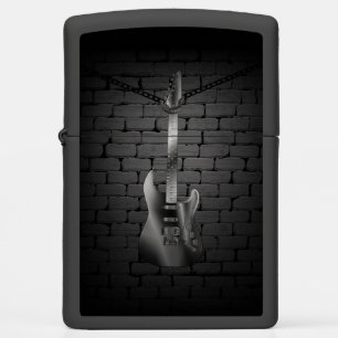 Black Brick Steel Guitar - Customize Zippo Lighter