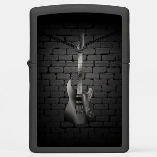 Black Brick Steel Guitar - Customize Zippo Lighter