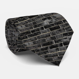 Black Brick Wall Pattern Neck Tie