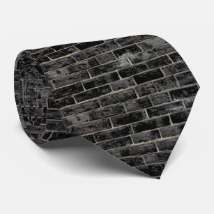 Black Brick Wall Pattern Neck Tie