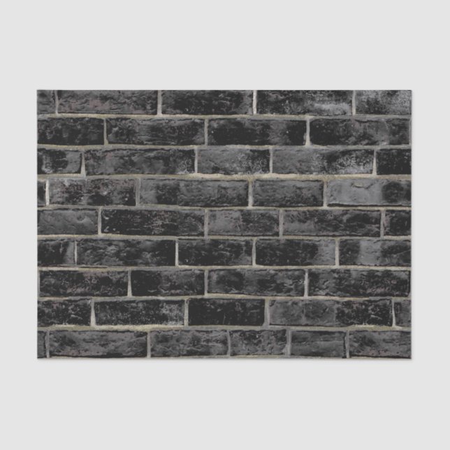 Black Brick Wall Pattern Tissue Paper (Front)