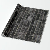 Black Brick Wall Pattern Wrapping Paper (Unrolled)