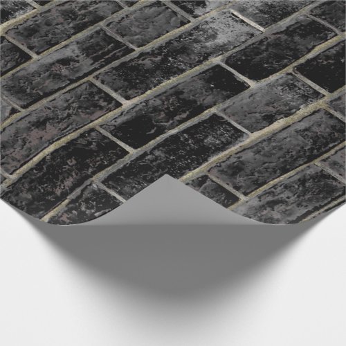 Black Brick Wall Pattern Wrapping Paper