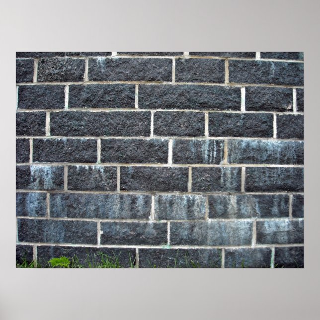Black Brick Wall Texture Poster (Front)