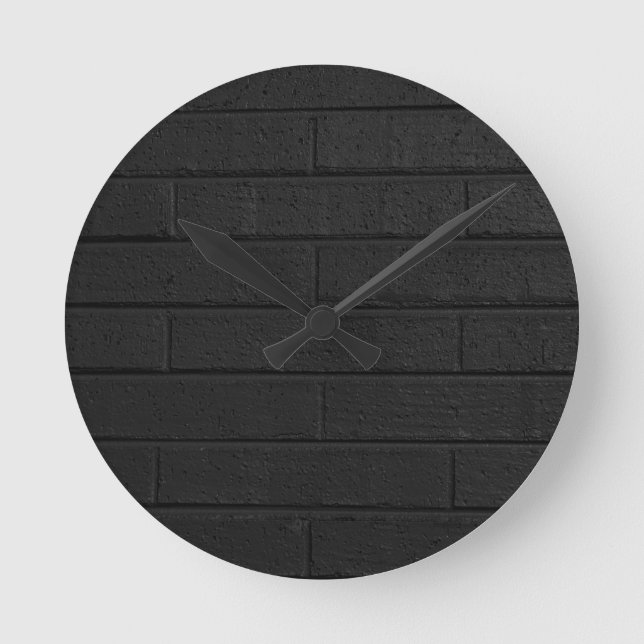 Black Bricks Round Clock (Front)