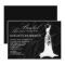 black bridal shower invitations with wedding dress