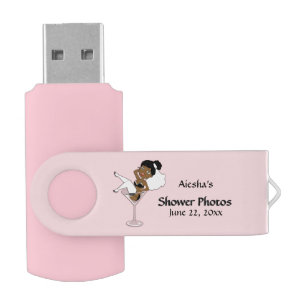 Black Bride Bridal Shower Personal Flash Drive
