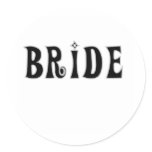 Black Bride Classic Round Sticker