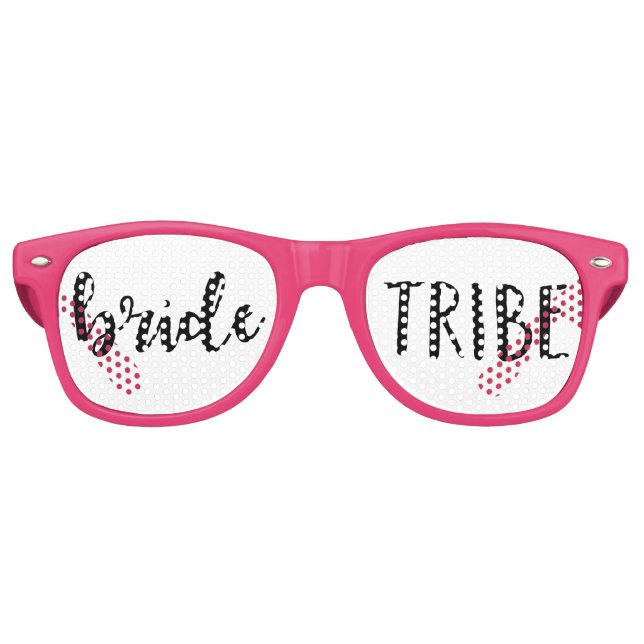 Black Bride Tribe Bachelorette Party Favors Retro Sunglasses (Front)