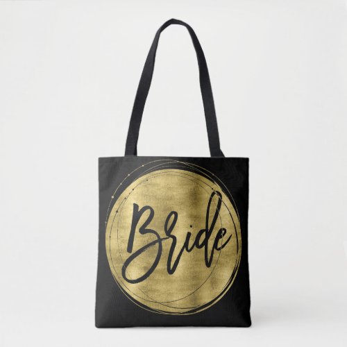 Black Bride Wedding Bags Faux Gold Foil