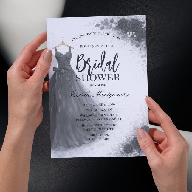 Black Bridesmaid Dress Bridal Shower Invitation (Black Bridesmaid Dress Bridal Shower Invitations
)