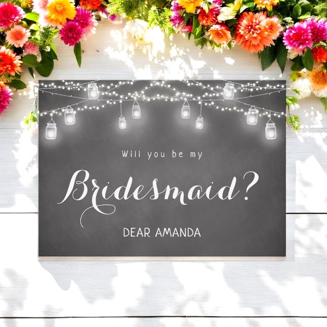 Black Bridesmaid Invitation Chalkboard  (Creator Uploaded)