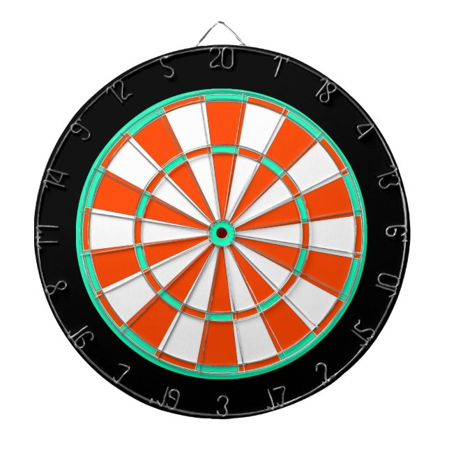 Black Bright-Green Orange White Dartboard (Front)
