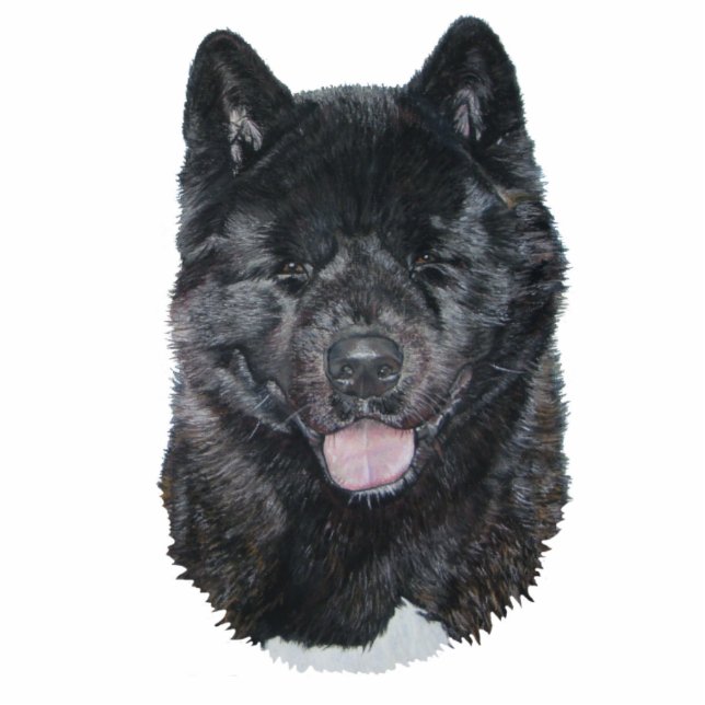 black brindle akita dog portrait sculpture pin (Front)