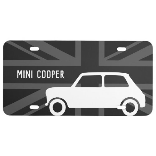 Black British Mini Cooper _ Personalized _ License Plate