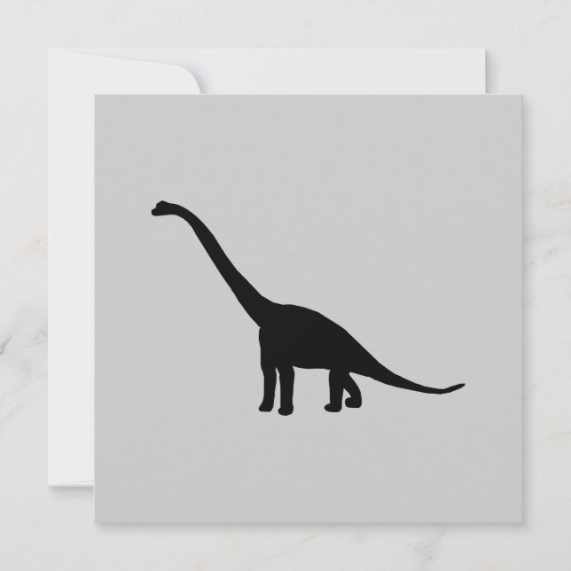 Black Brontosaurus Dinosaur Shadow Dino Invitation (Front)