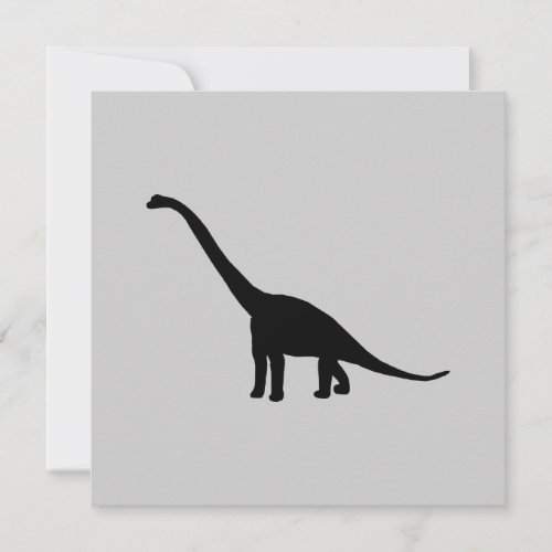 Black Brontosaurus Dinosaur Shadow Dino Invitation