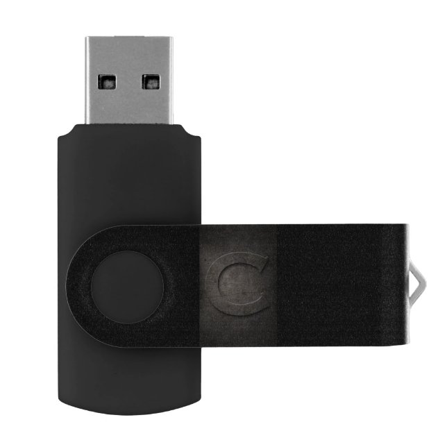 Black Bronze Metal C Monogram USB Flash Drive (Opened)