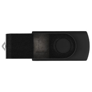 Black Bronze Metal L Monogram USB Flash Drive