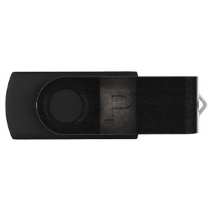 Black Bronze Metal P Monogram USB Flash Drive