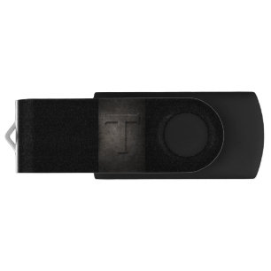 Black Bronze Metal T Monogram USB USB Flash Drive