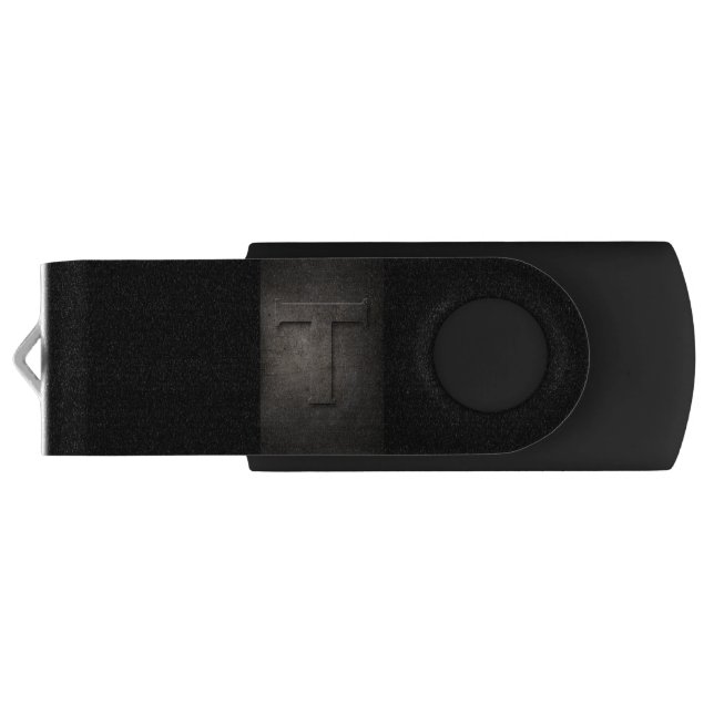 Black Bronze Metal T Monogram USB USB Flash Drive (Back)