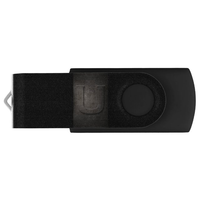 Black Bronze Metal U Monogram USB Flash Drive (Back)
