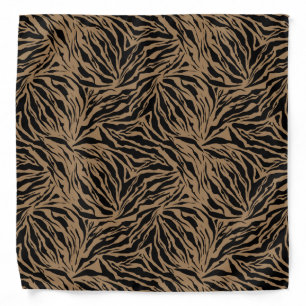 Black & Brown Abstract Animal Fur Pattern Bandana