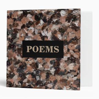 Black, Brown and Gray Paint Splatters 3 Ring Binder