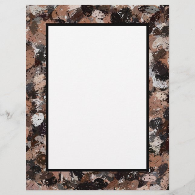 Black, Brown and Gray Paint Splatters Letterhead (Front)
