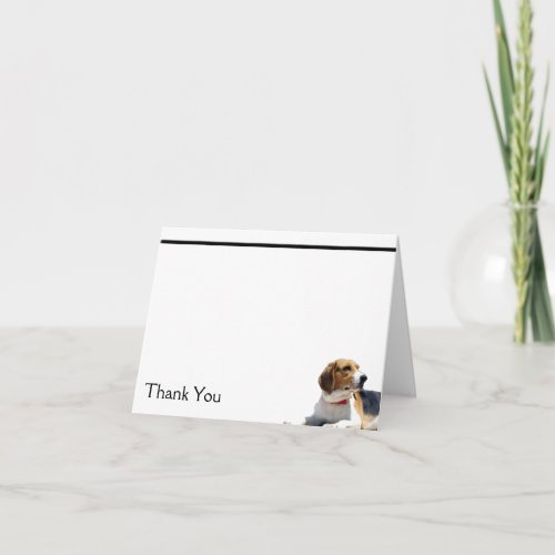 Black Brown and White Beagle Dog Note Card
