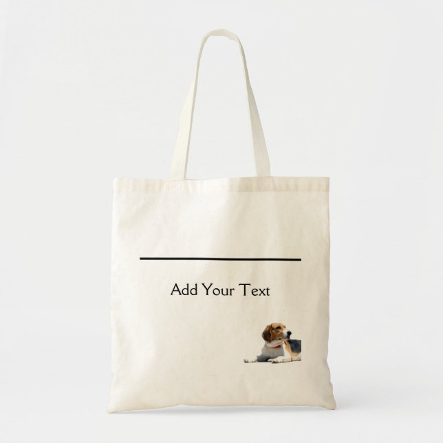 Black Brown and White Beagle Dog Totebag Tote Bag (Front)