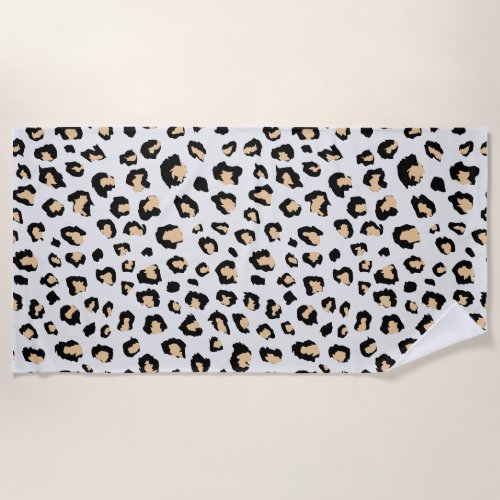 Black Brown Animal Skin leopard wild cat Beach Towel