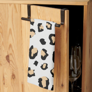 Black Brown Animal Skin leopard wild cat Kitchen Towel