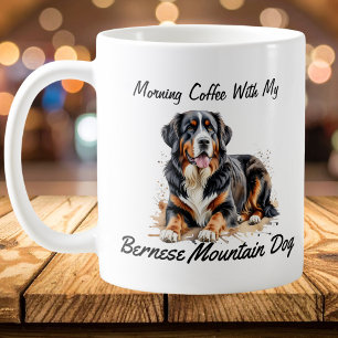 Black & Brown Bernese Mountain Dog PERSONALIZE Coffee Mug