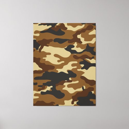 Black brown camouflage graphic design 016 canvas print