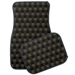 Black &amp; Brown Checked - Car Floor Mat