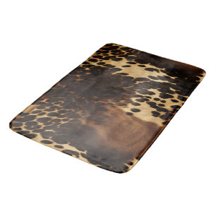 Black Brown Cream Cowhide Bath Mat