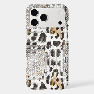 Black Brown Cream Leopard Animal Print Sparkle iPhone 17 Pro Max Case